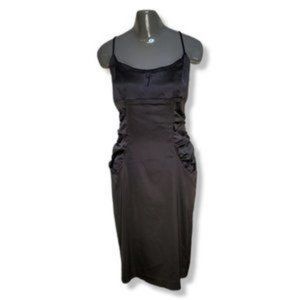 Xscape By Joana Chen Women's Black Sleeveless Back Zip Knee Length Dress Size 14